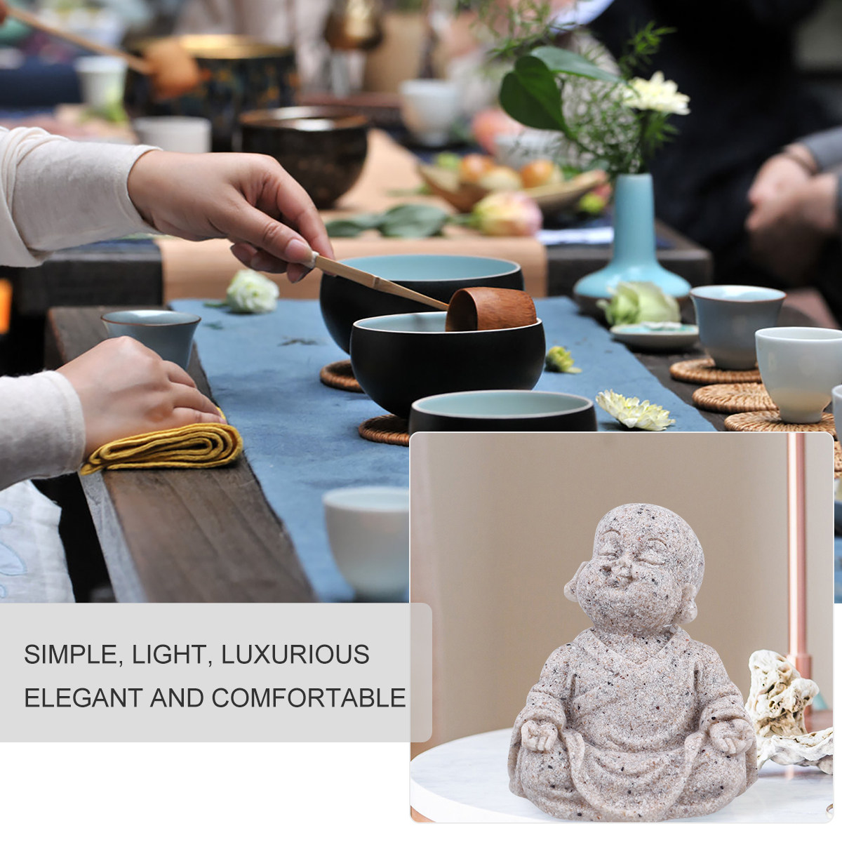 Maitreya Buddha Statue Sandsto - Fish Aquarium Home review and price